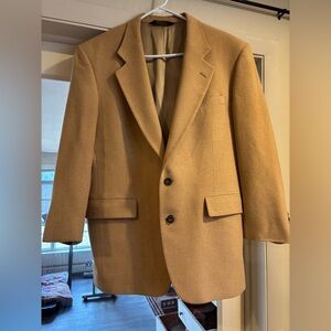 100% camel hair tan jacket men’s size 40 R Jos A Bank